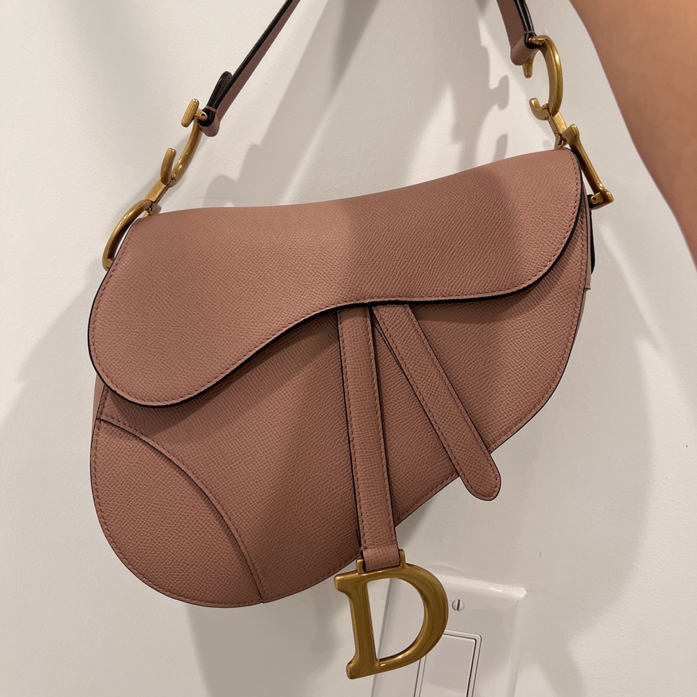 Dior Saddle Bag in Blush Grained Calfskin